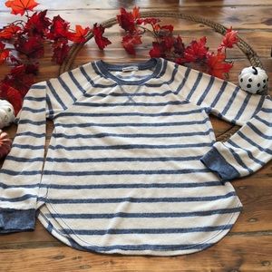 Marine Layer terry cloth striped crew neck jumper